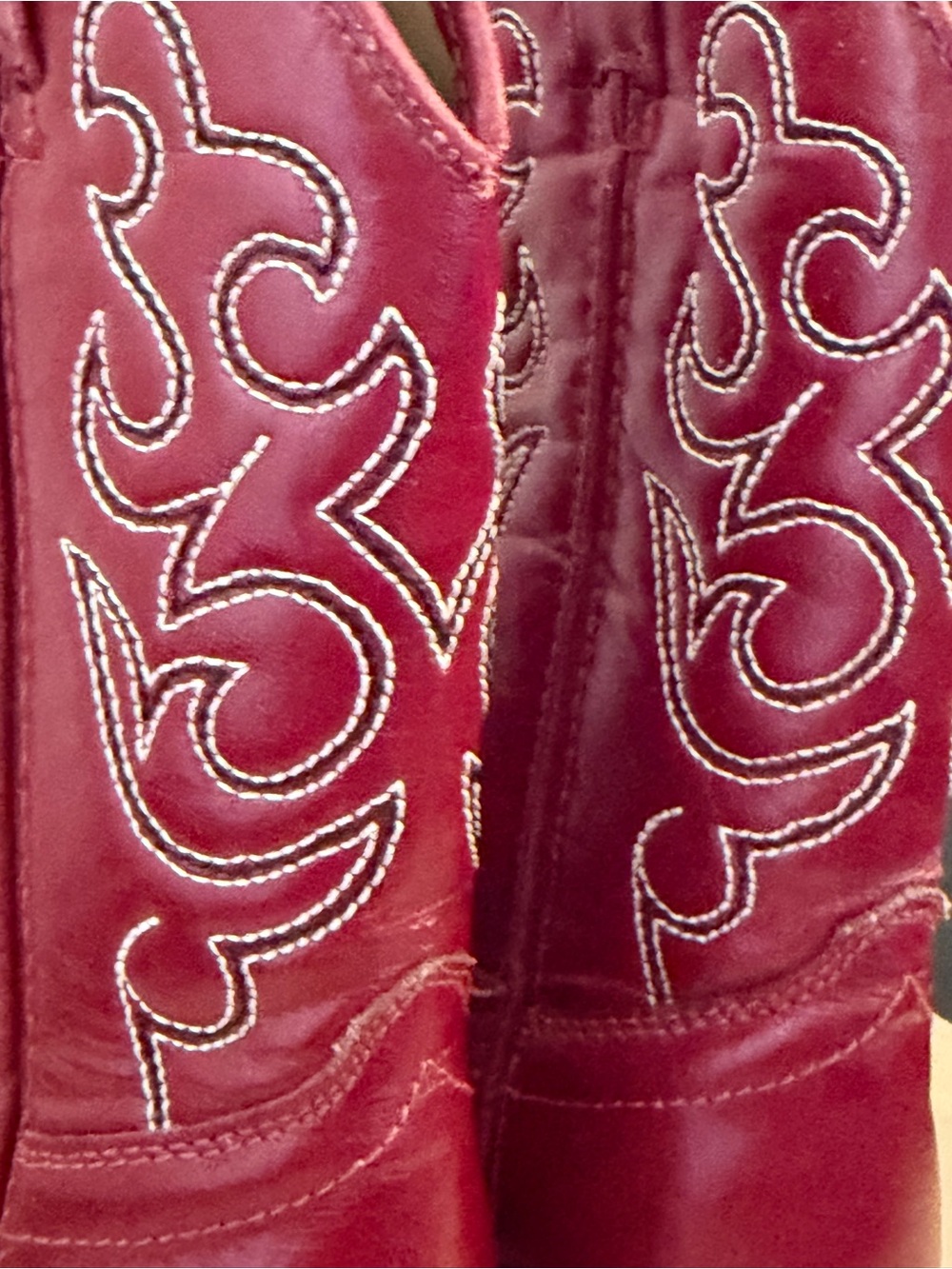 Kids Red Western Cowboy Boots with Silver Toe Accent - Picture 7 of 13